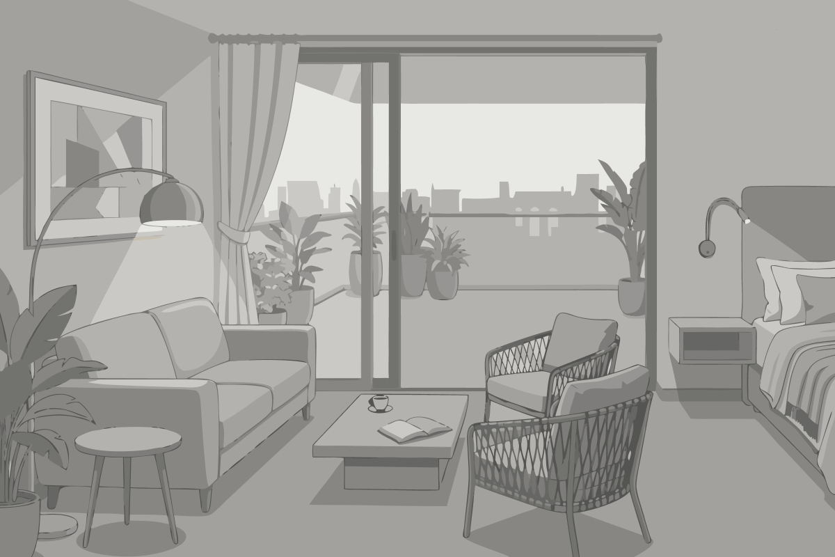 King Room with City View and Roll-In Shower - Mobility Accessible